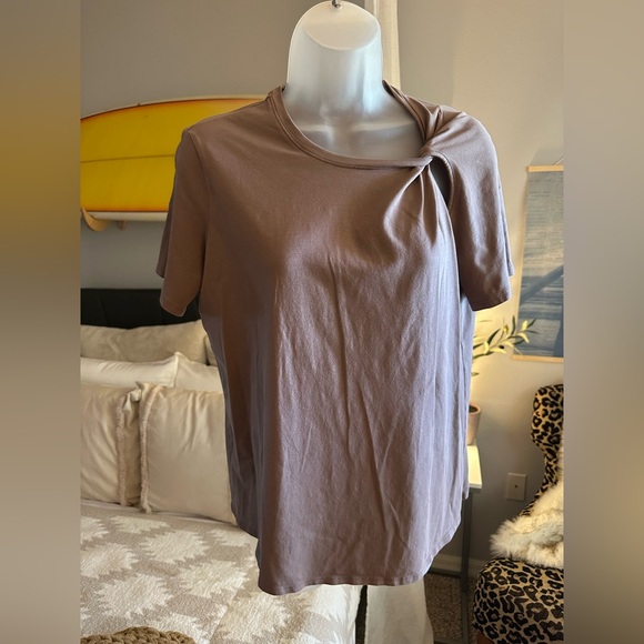 EUC Lululemon Cotton Shoulder-Twist T-Shirt, M, Taupetastic - Picture 3 of 6
